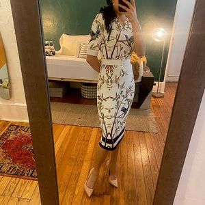 Ted Baker Evrely Highgrove Size 2/ US Size 6 Floral Hummingbird Stripe Dress